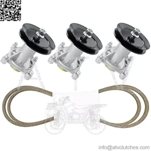 Deck Rebuild Kit for Husqvarna Craftsman 54" Decks GTH2654T LGT24K54 YTH2454, 3 Spindles 187292 192870 532187292, 3 Pulleys 129861 153535 173436 532173436, 1 Belt 196103 53219610 532196103 587686701