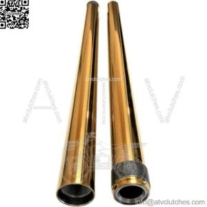 Gold Tin 39mm Front Fork Tubes Set 26.25 2+ Over Stock Harley Sportster Dyna FXR (For: Harley-Davidson)