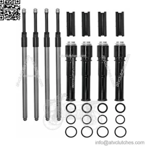 Black Quickee EZ Install Adjustable Pushrods Cover Kit 99-17 Harley Twin Cam (For: Harley-Davidson)