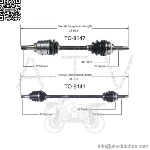 2X FRONT CV JOINTS AXLE SHAFT SHAFTS FOR TOYOTA PRIUS 2001-2003 (For: Toyota)
