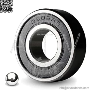 4 Racing Wheel Bearing w/ Grease for Coleman BT200X CT200U Trail CT200UEX, Baja Warrior 196CC MB165 MB200 Mini Bike, Front & Rear Wheels Bearings Replacement Parts, 6202RS (Pack of 4)
