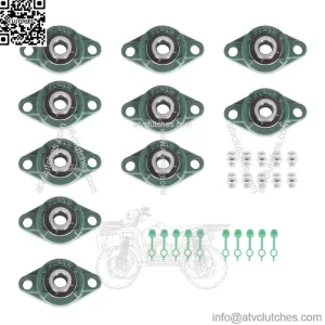 10 Pack  UCFL202-10 Pillow Block Flange Bearing 5/8" Bore 2 Bolt Solid Base