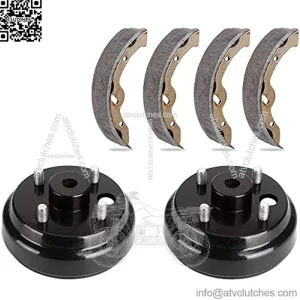 Golf Cart Brake Drums & Brake Shoes Kit for EZGO TXT 1996-up Electric Vehicles, Replace OEM 70794G01 70795G01 27943G01 27945G01