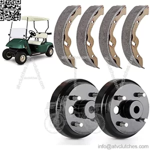 Golf Cart EZGO Brake Maintenance Kit for 1997-Up Electric EZGO TXT PDS,Incl. Brake Hub Drums & Brake Pads/Shoes, OEM# 19186G1, 70794G01, 70795G01, 27943G01(NOT FIT Gas Models)