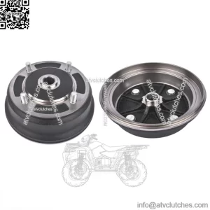 Pair For Kawasaki Mule 3000 3010 4000 4010 KAF950B 4x4 Diesel Front Brake Drums