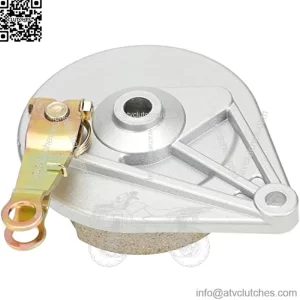 Mini Bike Rear Drum Brake Cover Shoes Assembly for Baja Warrior Heat Massimo MB165 MB200 196cc 200cc 6.5hp Motorsports Mini Bike Motor Silver Parts