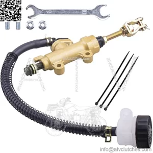 Universal Rear Brake Master Cylinder Compatible with 70cc 90cc 110cc 125cc ATV/Chinese Dirt Bike/Yerf Dog 150cc Arctic Cat 700 EFI 2006 Roketa Taotao Yard Card 150cc Go Karts(GOLD)