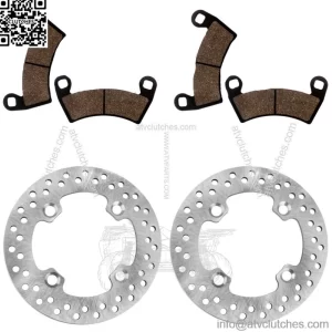 2 Front Brake Disc Rotor And Pads for Polaris Ranger Crew XP 1000 2017-2018 (For: Polaris)