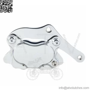 DNA Chrome Left Side 4 Four Piston Front Brake Caliper Kit w/ Bracket Evo Harley (For: Harley-Davidson)
