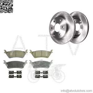 For 2012 2013-2020 Ford F-150 6 Lug 348mm Rear Disc Rotors + Ceramic Brake Pads (For: Ford F-150)