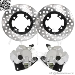 Front Brake Calipers +Brake Rotors For 2007-2012 Yamaha Grizzly 350 YFM350G NEW