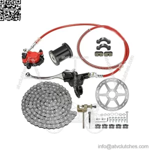 Mini Bike Hydraulic Brake Kit and 35 Chain for Mini Bike Baja Doodle Bug DB30 Blitz Dirt Bug Coleman Motovox Predator 79cc 97cc 100cc 2.8hp Mini Bike Powersports Parts 180mm Disc Brake Rotor