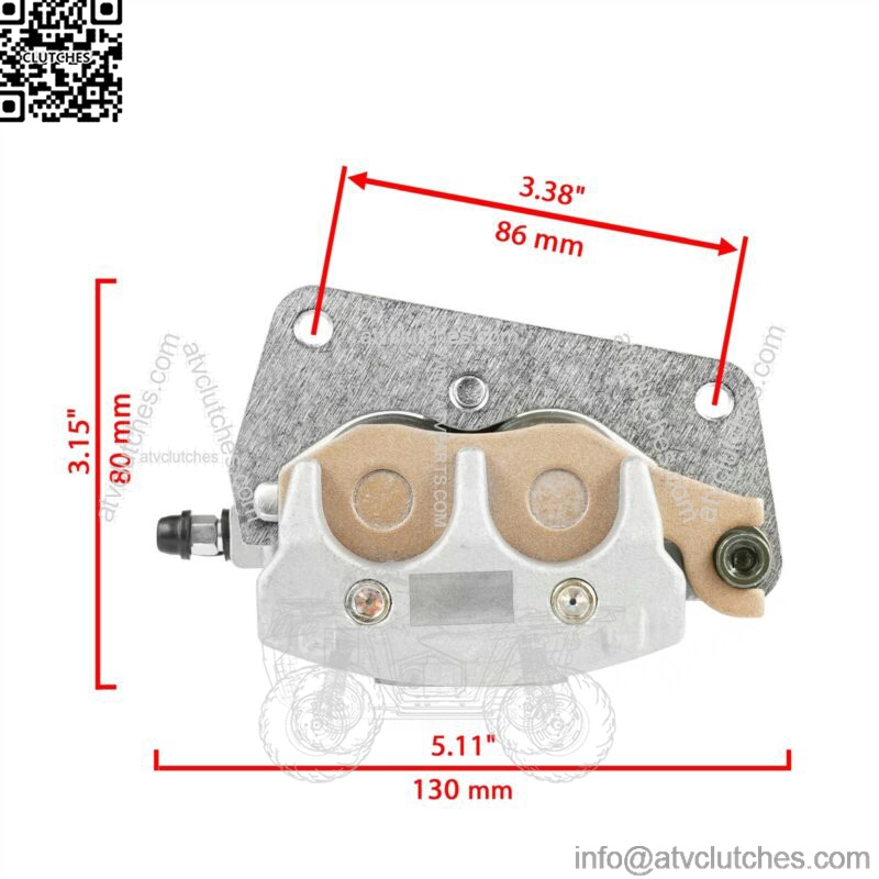 Front Left Right Brake Caliper w/ Pad for Yamaha Raptor 700 700R YFM700R 2006-24 (For: Yamaha Raptor 700) - Image 2