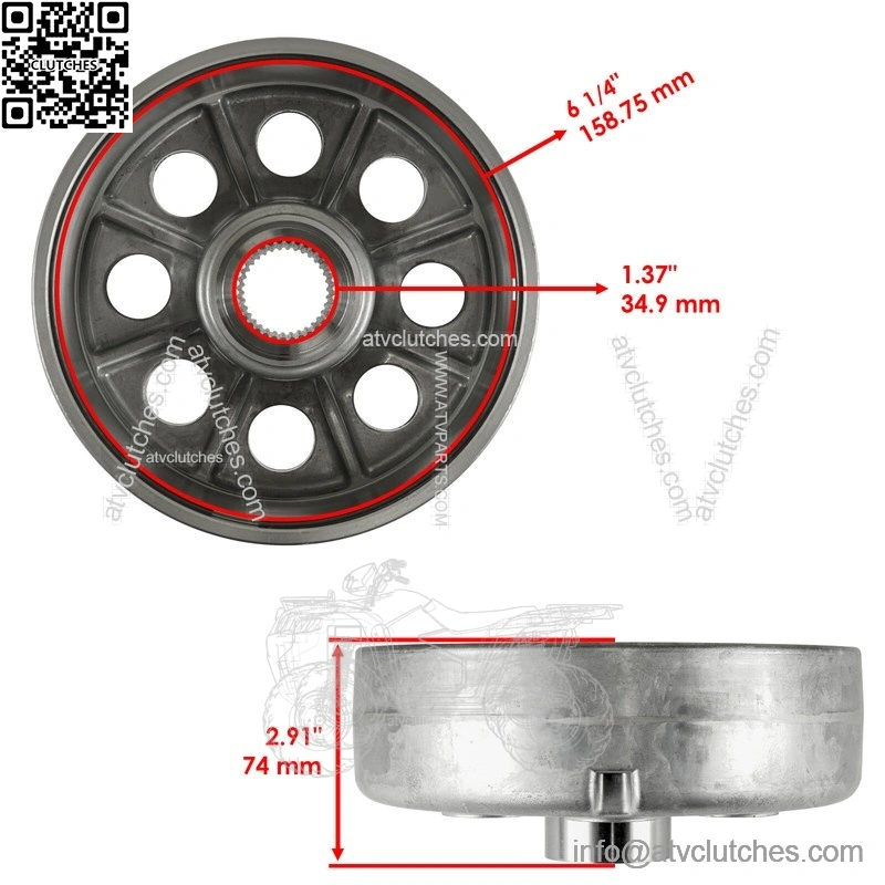 43620-HP5-600 Rear Brake Drums & Seals For Honda Rancher 420 TRX420 2007-2013 - Image 2