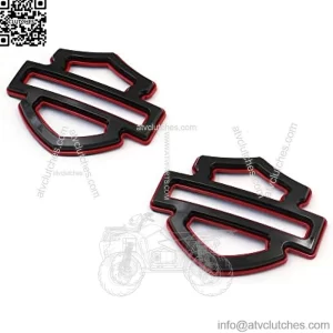 2pcs Badges Double Layer Emblems Fits Harley CVO Custom Tank Emblems (Gloss Black)