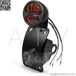 LED License Plate Brake Light Tail Light with 1 Inch Axle Hole Curved Bracket Compatible for Harley Sporster Bobber Choppers