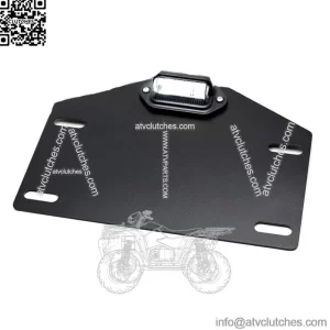 Steel Heavy Duty License Plate Holder + White LED Illumination Light For ATV UTV