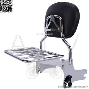 Passenger Backrest Sissy Bar Luggage Rack For Harley Road King Glide FLHT 97-08