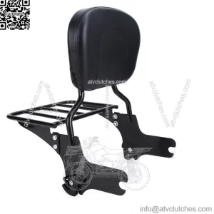 Passenger Backrest Sissy Bar+Luggage Rack For Harley Touring Electra Glide 97-08