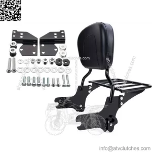 Passenger Sissy Bar Backrest Rack/ Docking Hardware Kit for Harley Touring 97-08