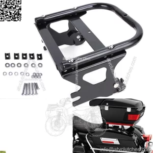 Twoup Tour Pack Pak Mounting Luggage Bracket Rack For Harley 97-08 Touring Black
