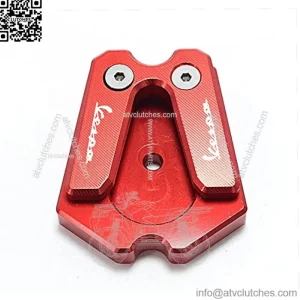 Motorcycle Mount for Vespa GTS GTV 3Vie Motorcycle Kickstand Extension Plate Foot Side Stand Enlarge Pad (Color : Red)