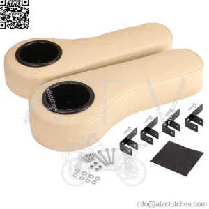 Beige Golf Cart Armrest for Yamaha EZGO Club Car 1" Square Tubes,No Drilled