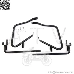 Black Rear Engine Bar Set Saddle Bag Guard Left Right Harley Touring '14+ (For: Harley-Davidson)