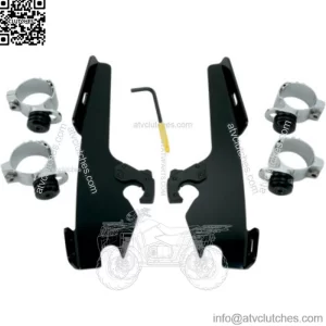 Memphis Shades Black Windshield Trigger-Lock Mount Kit Harley Dyna Softail 80-10 (For: Harley-Davidson)