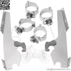 Memphis Shades Polished Windshield Fairing Mount Kit Harley Dyna FXDWG 06-17 (For: Harley-Davidson)