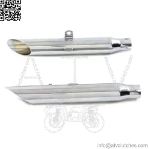 Chrome Slip-On Slash Cut Exhaust Mufflers Baffle Pipes 80-03 Harley Sportster XL (For: Harley-Davidson)