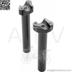 Black Straight Handlebar Risers 8" Harley Club Style Dyna Softail FXR Sportster (For: Harley-Davidson)