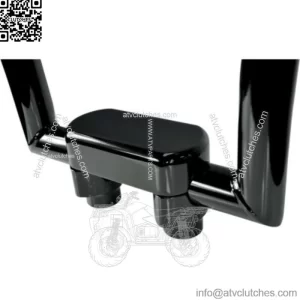 Gloss Black Straight Risers 1 1/2 Handlebar Top Clamp Kit Harley Softail Touring (For: Harley-Davidson)