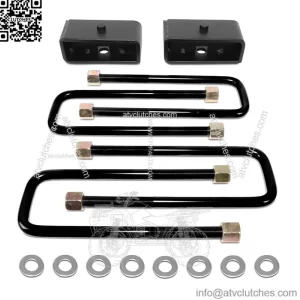 Fit 99-21 Toyota Tundra 2WD/4WD 2" Rear Blocks Level Lift Kit Spacer+U-Bolts