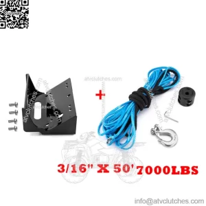 For Kawasaki Teryx/4 750 800 Winch Mounting Bracket+Synthetic Winch Rope (For: More than one vehicle)