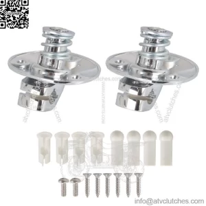 Chrome Sunvisor Support Brackets Kit  W/Screws Plastic Bushing Tips Coupe 18PC