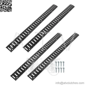 Black Powder-Coated Steel E-Track Tie-Downs Four 5' E-Track Tie-Down Rail