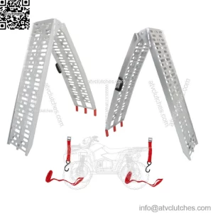 2*Aluminum Loading Ramp Arched For Motorcycle ATV/UTV Truck Lawnmower