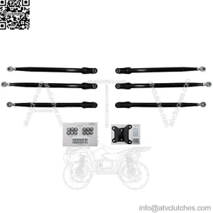 Heavy Duty Round Tube Rear Radius Arms/Rods for Can-Am Maverick X3 64" Turbo/X RC/X MR/X DS/MAX (See Fitment Below) - Complete 6 Rod Kit - Black