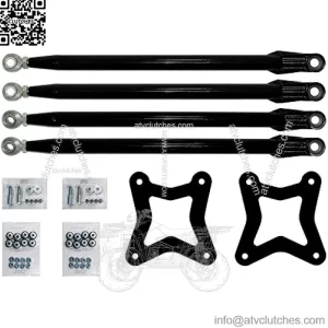Heavy Duty Round Tubed Rear Radius Arms/Rods for 2014+ Polaris RZR XP 1000 / XP 4 1000 - Black | Will Not Fit With Polaris Rear Bumpers