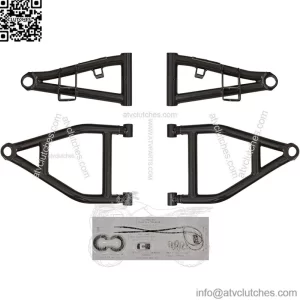 1.5" Black Forward Offset A Arms for 2012+ Kawasaki Teryx 4/2014+ Kawasaki Teryx 800/2015+ Kawasaki Teryx | Fit up to 30" Tires | Includes Heavy Duty Preinstalled Ball Joints