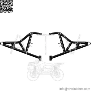Heavy Duty High Clearance Upper Front A-Arms for 2016-2021 Polaris RZR XP Turbo/XP 4 Turbo - Black - Includes 2 Upper A Arms - Non-Adjustable