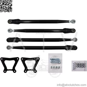 Heavy Duty Round Tube Rear Radius Arms/Rods for 2018+ / 2019+ Polaris RZR XP Turbo (See Fitment) | Black | Does Not Work With Polaris Rear Bumpers