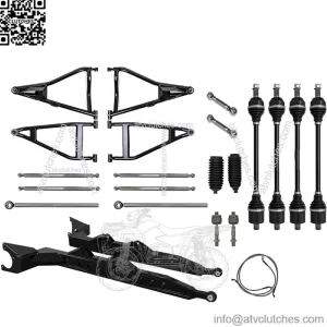 3" Chromoly Long Travel Kit for Polaris RZR XP Turbo (2016+) - Black - Includes Rhino 2.0 Axles, A Arms, Ball Joints, Trailing Arms, and more