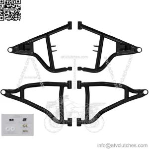 High Clearance A Arms for 2021+ Polaris RZR Trail S 900 / S 1000 | Fits Larger Tire Size | Black | 1.25?? Tubing 25% larger Than Stock