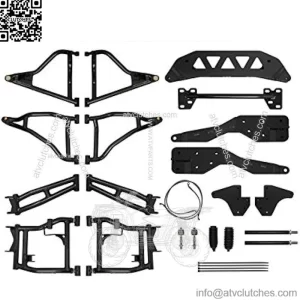 Heavy Duty Polaris RZR 900 to 900 S Suspension Conversion Kit (2015-2016) - Red - 1.5" Offset - Includes Rhino Axles, A Arms, Tie Rods, More!