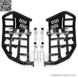 For Yamaha YFZ 450 Nerf Bars Pro Peg Heel Guard Black Bars With Black Nets