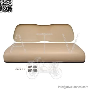 Beige Front Seat Fits Club Car DS 2000.5-Up Golf Cart, Bottom & Back Cushion Set