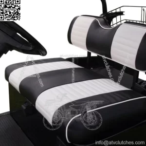 2PCS Golf Cart Seat Cover Black White Pleated For EZGO Valor/Freedom TXT 2014+