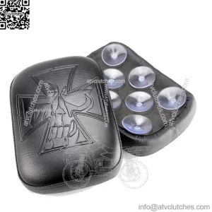 Rectangular Rear Pillion Passenger Pad Seat 8 Suction Cup For Harley Motorcycle